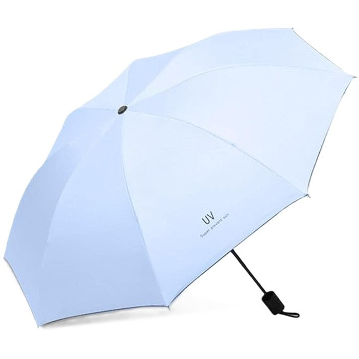 Umbrela, Klevo, Protectie UV Soare, Protectie Ploaie, Pliabila, din Vinil si Otel, 96 x 67 cm, Albastru