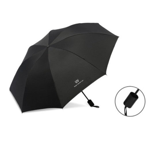 Umbrela, Klevo, Protectie UV Soare, Protectie Ploaie, Pliabila, din Vinil si Otel, 96 x 67 cm, Negru