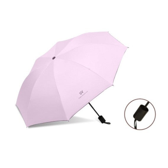 Umbrela, Klevo, Protectie UV Soare, Protectie Ploaie, Pliabila, din Vinil si Otel, 96 x 67 cm, Roz