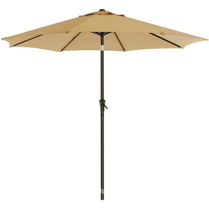 Umbrela rotunda de soare Klevo pentru terasa, diametru 2.70 m, inclinare, manivela, crem
