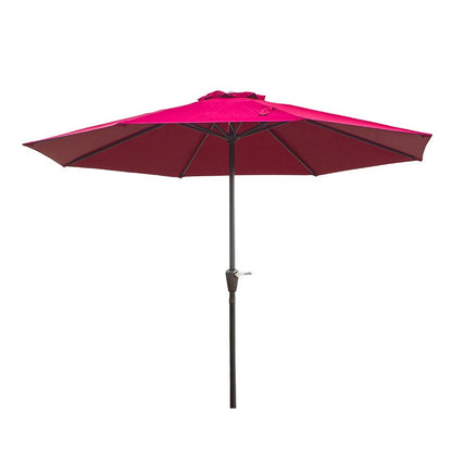 Umbrela rotunda de soare Klevo pentru terasa, diametru 2.70 m, manivela, rosu
