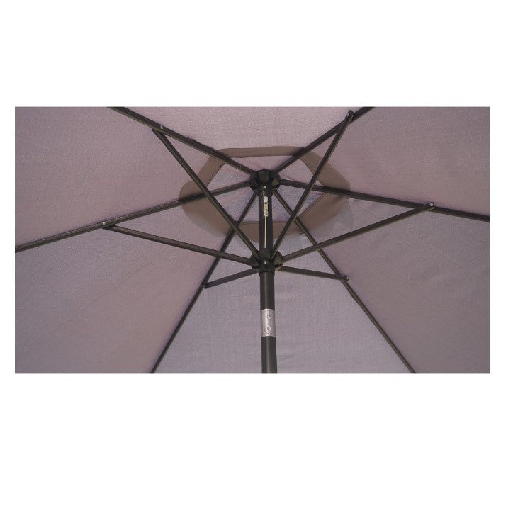 Umbrela Terasa/Gradina Klevo , Inaltime 2,5 m, Diametru 2.30 m, Manivela/Inclinare, Gri