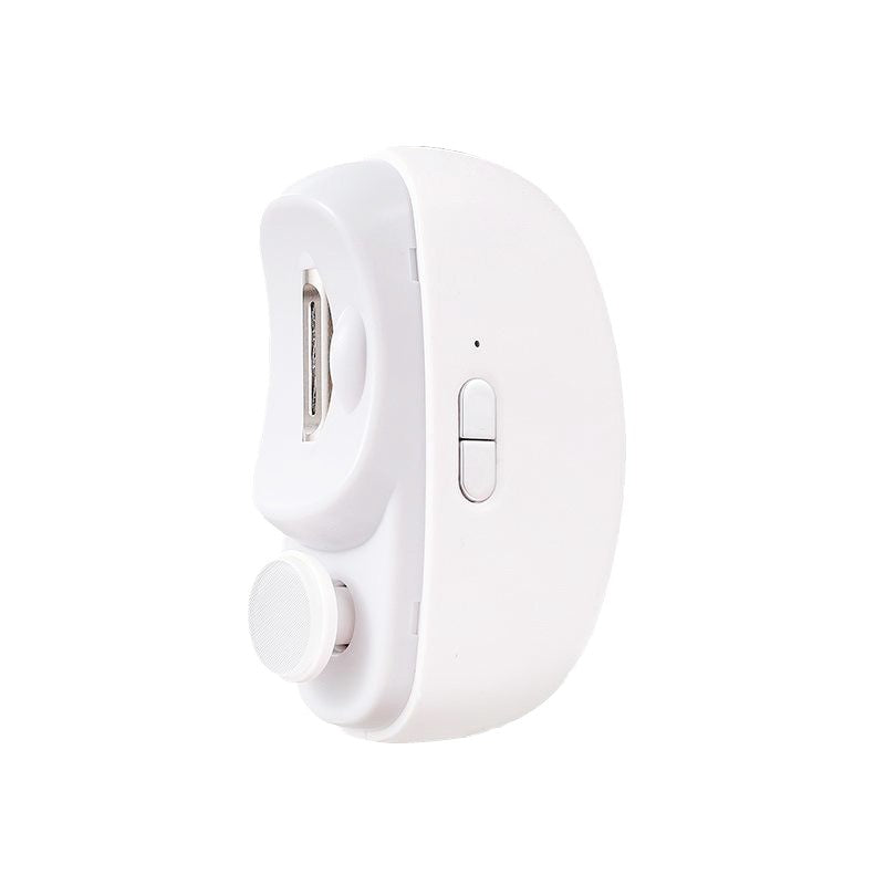 Unghiera Electrica 2 in 1, Klevo, Taiat si Slefuit, 2 Viteze, Lumina LED, Design Ergonomic, Compartiment Resturi, Portabila, Silentioasa 65 db, USB-C, Manichiura, Ideal Pentru Copii si Adulti, 8.5 x 6.8 x 3.3 cm, Alb