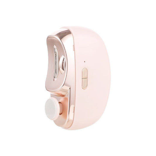 Unghiera Electrica 2 in 1, Klevo, Taiat si Slefuit, 2 Viteze, Lumina LED, Design Ergonomic, Compartiment Resturi, Portabila, Silentioasa 65 db, USB-C, Manichiura, Ideal Pentru Copii si Adulti, 8.5 x 6.8 x 3.3 cm, Roz