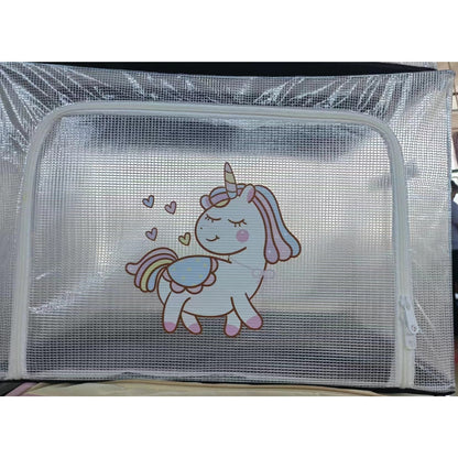 Cutie de Depozitare, Klevo, pentru Camera Copiilor, 66L, din PVC, Model Unicorn, 50 x 40 x 33 cm, Transparent