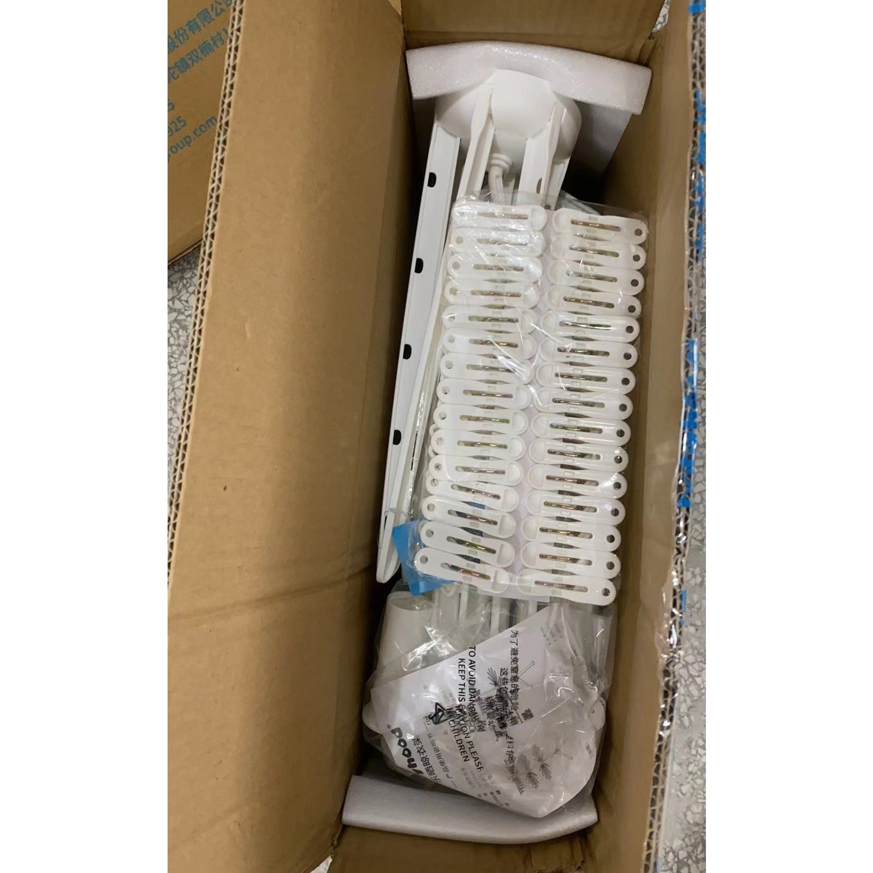 Uscator de Rufe Vertical, Klevo, 2 Niveluri, Pliabil, din ABS+PP+Otel Inoxidabil, Rotire 360 Grade, 130 x 75 cm, Alb