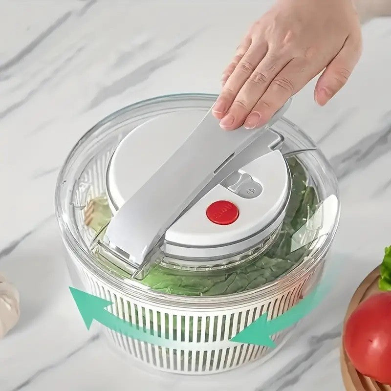 Uscator Manual pentru Salata si Verdeturi, Klevo, Plastic, 16x15x21 cm, Capacitate 3L, Alb