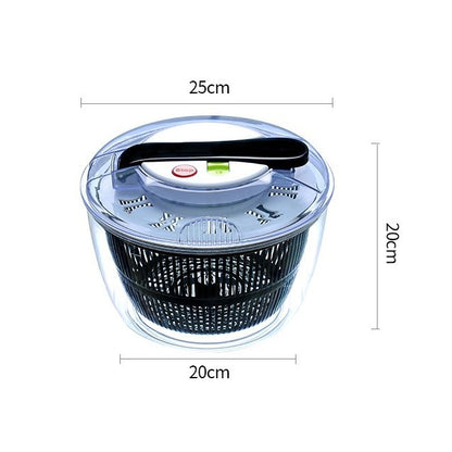 Uscator Manual pentru Salata si Verdeturi, Klevo, Plastic, 20x20x25 cm, Capacitate 5L, Negru