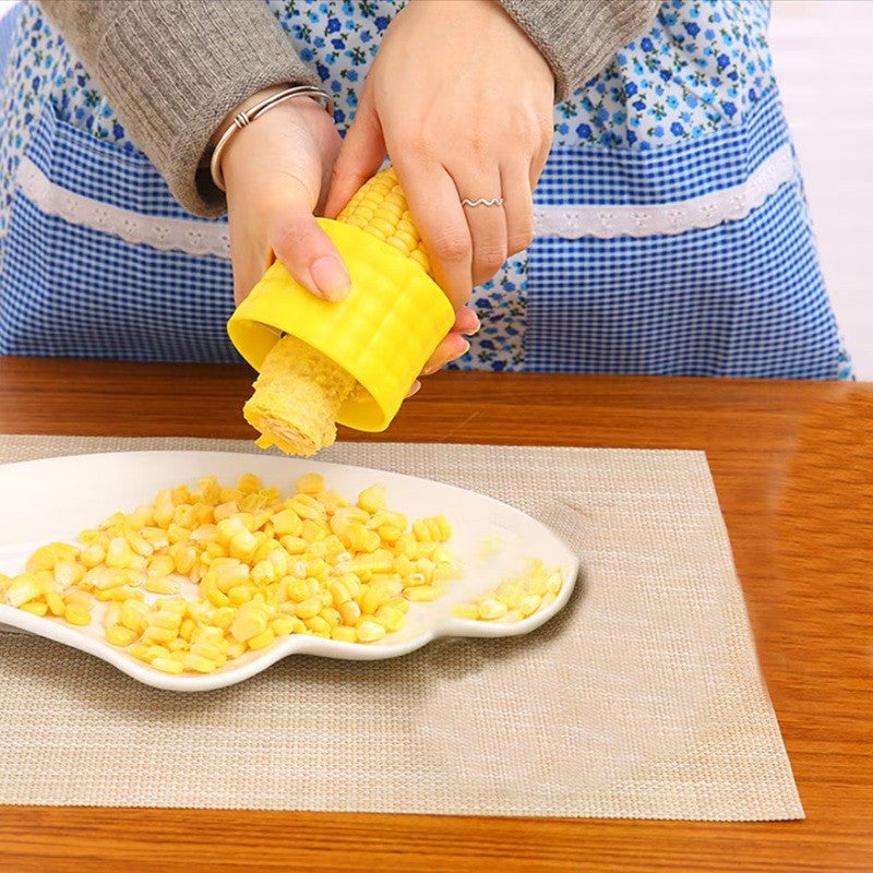 Ustensila pentru Curatare Porumb, Klevo, Diametru 3.6 cm, din Plastic si Otel Inoxidabil, Galben