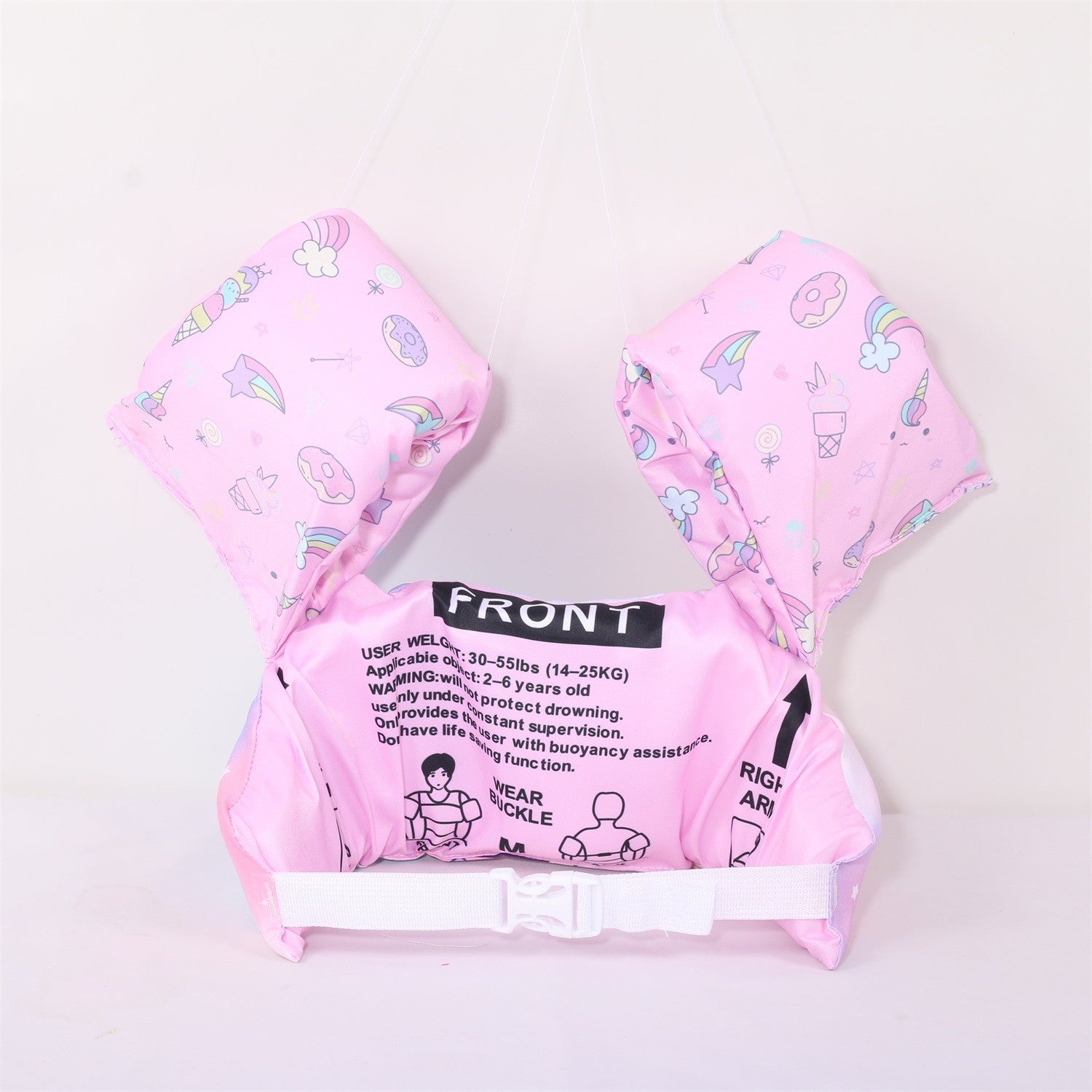 Vesta de salvare pentru copii cu aripioare de inot, Klevo, Mov, Model unicorn