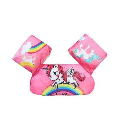 Vesta de salvare pentru copii cu aripioare de inot, Klevo, Roz, Model unicorn