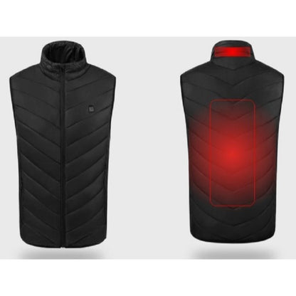 Vesta Inteligenta Incalzita, Klevo, Unisex, 2 Zone de Incalzire, Umplutura Bumbac, 3 Trepte de Temperatura, Incarcare USB, Negru, 45 - 50 kg, Marime M