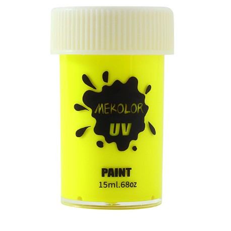 Vopsea pentru Fata si Corp, Klevo, cu Pigment Fosforescent UV, 15 ml, Galben