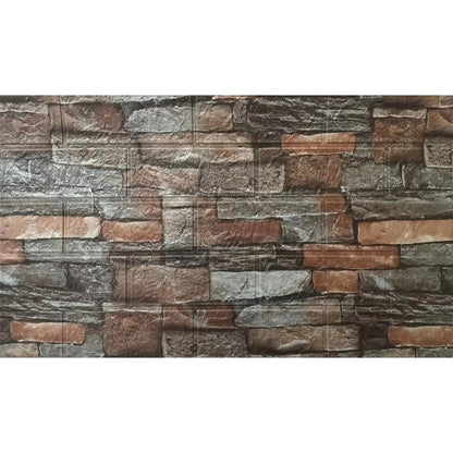Set 10 Placi de Tapet, Klevo, Autoadezive, 70 x 77 cm, 2.5 mm Grosime, Suprafata Acoperita 5.3 mp, din PVC, Model Caramida, Roscat