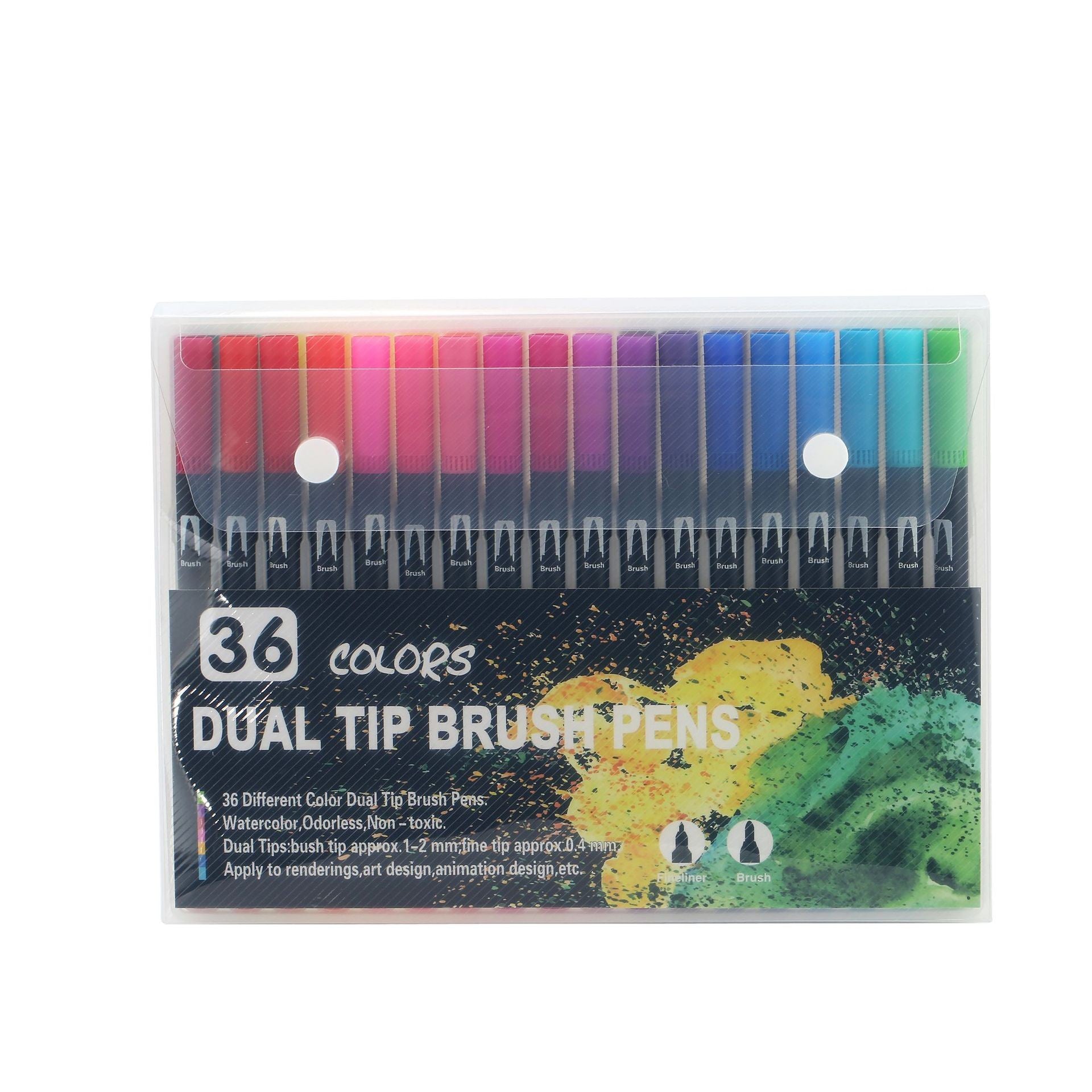 Set 36 Carioci, Klevo, pe Baza de Apa, 2 Tipuri de Varf, 1-2 mm, 0.4 mm, Corp Carioca Negru, din Plastic, Multicolor