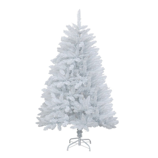 Brad de Craciun artificial cu suport inclus Klevo, 210 cm, 800 ramuri/varfuri, material plastic, suport clasic, fara iluminare, utilizat pentru interior/exterior, alb
