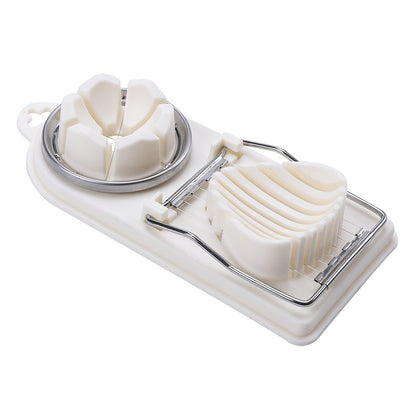 Feliator multifunctional Klevo pentru oua, mozzarela, fructe, 2 forme de feliere, agatatoare, 20 cm, Alb
