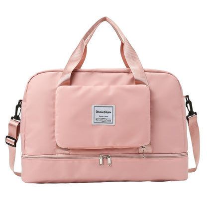 Geanta Pliabila, Klevo, pentru Voiaj, Buzunare Multiple, de Mana, Impermeabila, Material Textil, Capacitate 8 Kg, Dimensiune Deschisa 42x28x10 cm, Roz