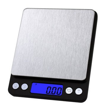 Mini Cantar Electronic, Klevo, pentru Alimente/Bijuterii, max 3 Kg, 2 x AA, 12.7 x 10.6 x 1.9 cm, Negru/Gri