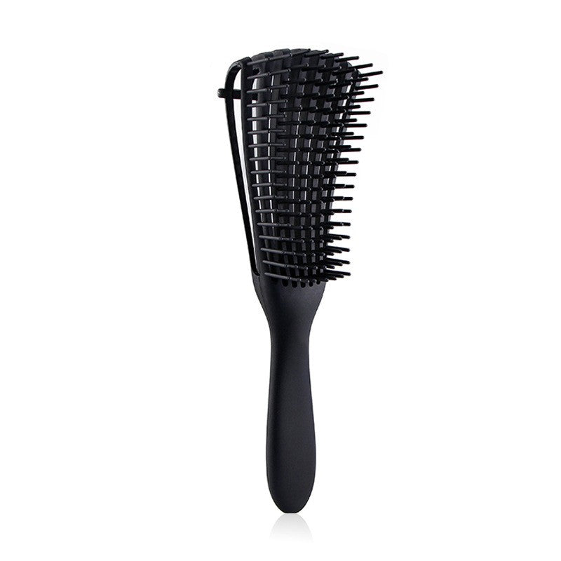 Perie Flexibila, Klevo, pentru Descurcat Par Cret/Umed si Uscat, 8 Brate Mobile, din TPE, 24.5 x 4.5 x 2 cm, Negru