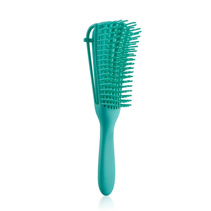 Perie Flexibila, Klevo, pentru Descurcat Par Cret/Umed si Uscat, 8 Brate Mobile, din TPE, 24.5 x 4.5 x 2 cm, Verde