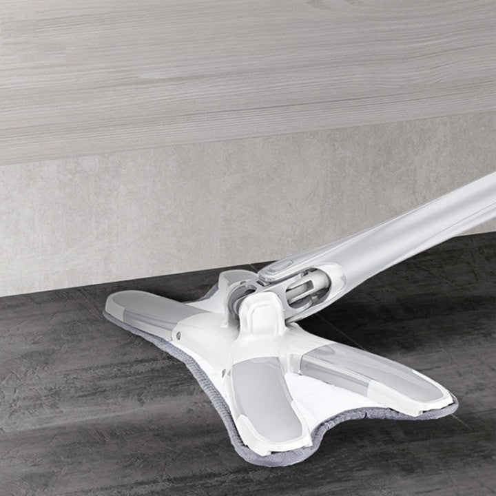 Mop Plat, Klevo, cu Sistem de Stoarcere, 2 Lavete Incluse, Lungime Telescopica 140 cm, Argintiu