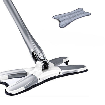 Mop Plat, Klevo, cu Sistem de Stoarcere, 4 Lavete Incluse, Lungime Telescopica 140 cm, Argintiu