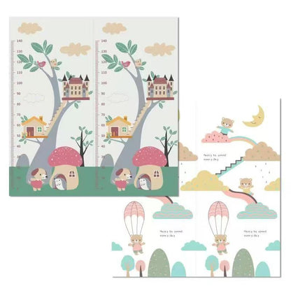 Covoras pentru Copii, Klevo, cu 2 Fete, Model Ursulet/Catelusi, din XPE+PE, Impermeabil, Antiderapant, Protectie Termica, +3 Luni, Pliabil, 150 x 200 x 1.5 cm, Multicolor