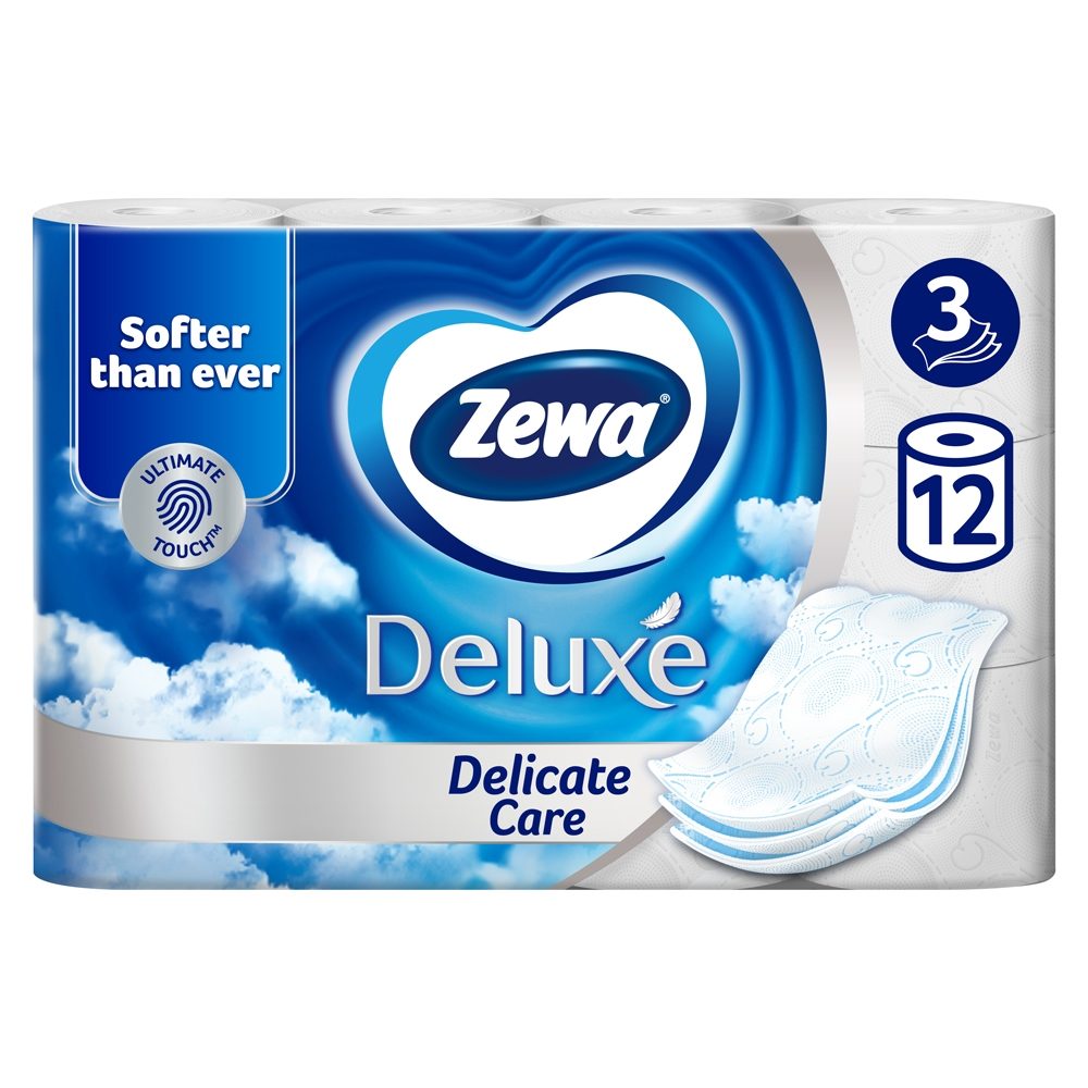 Hartie Igienica, ZEWA, Deluxe Delicate Care, 3 Straturi, Set 12 Role